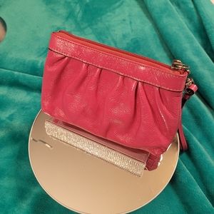 Coach pink patent leather wristlet EUC